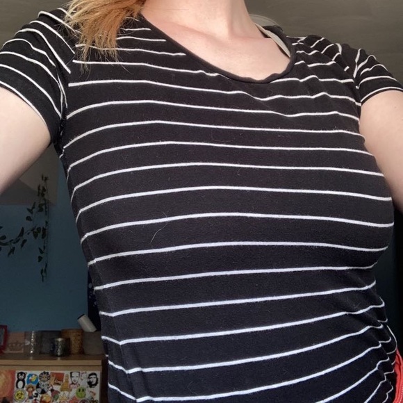 black and white striped tee - Picture 1 of 2